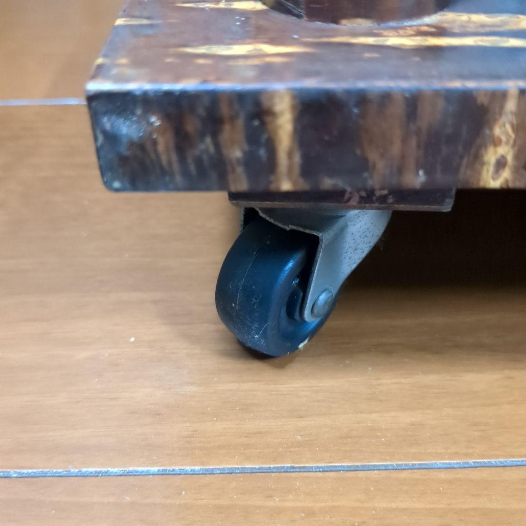 樺細工　キャスター付きポットワゴン　茶道具　飾り棚　ラック　桜　伝統工芸　レトロ