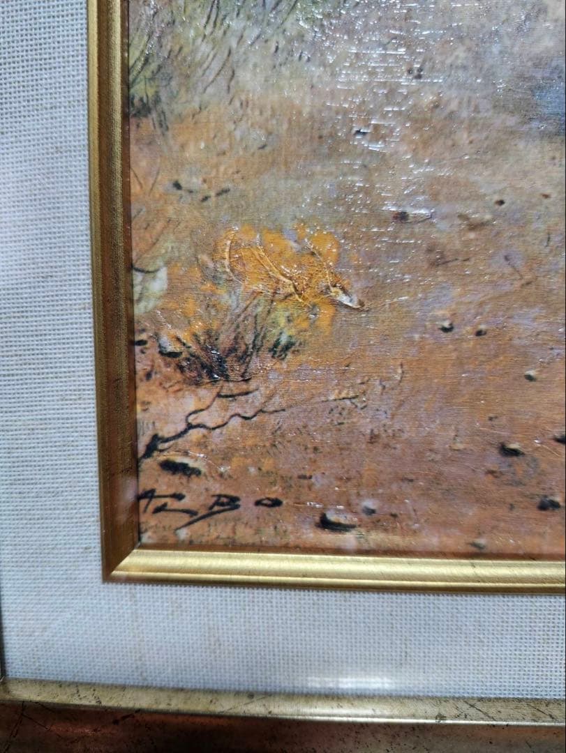 馬の群れ 絵画 ゴールドフレーム