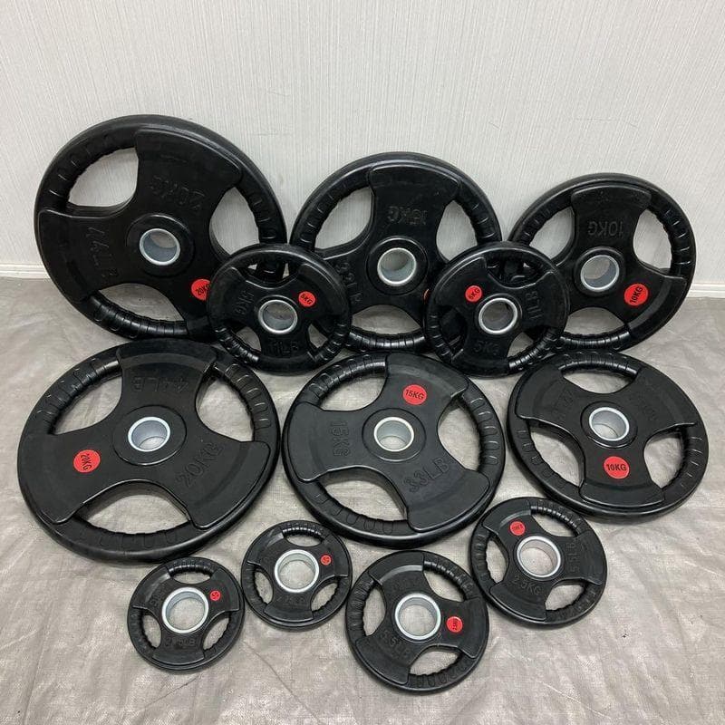 ★送料無料★10枚セット100kg バーベルプレート ウエイトプレート 新品