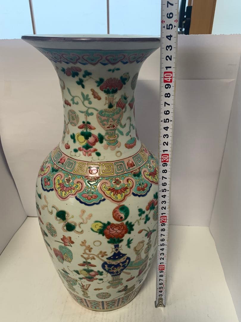 中国美術　粉彩大花瓶　送料込み