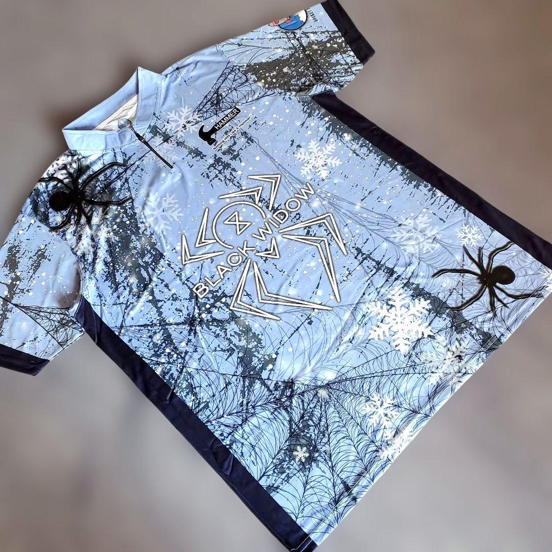 日本未発売✨ブラックウィドー【日本サイズ4L】ブルー　蜘蛛　大きめ　ボウリング