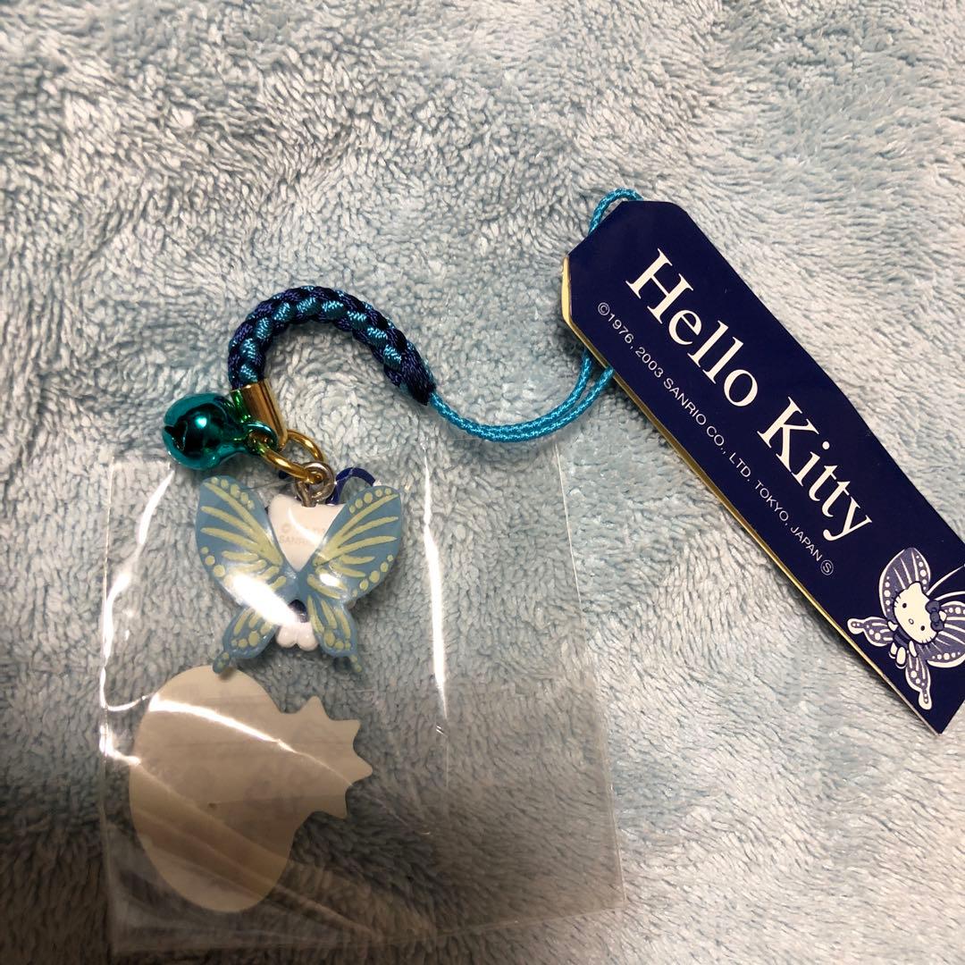 キティ根付け　レア　蝶