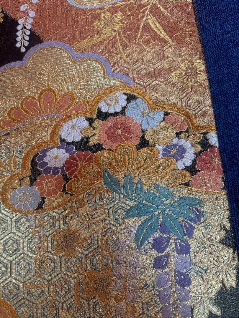 2661袋帯 古代彫金紋 西陣織 金糸　高級上質上品　約440cm 未使用