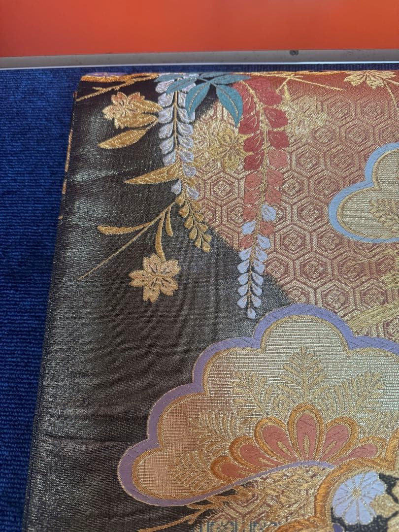 2661袋帯 古代彫金紋 西陣織 金糸　高級上質上品　約440cm 未使用