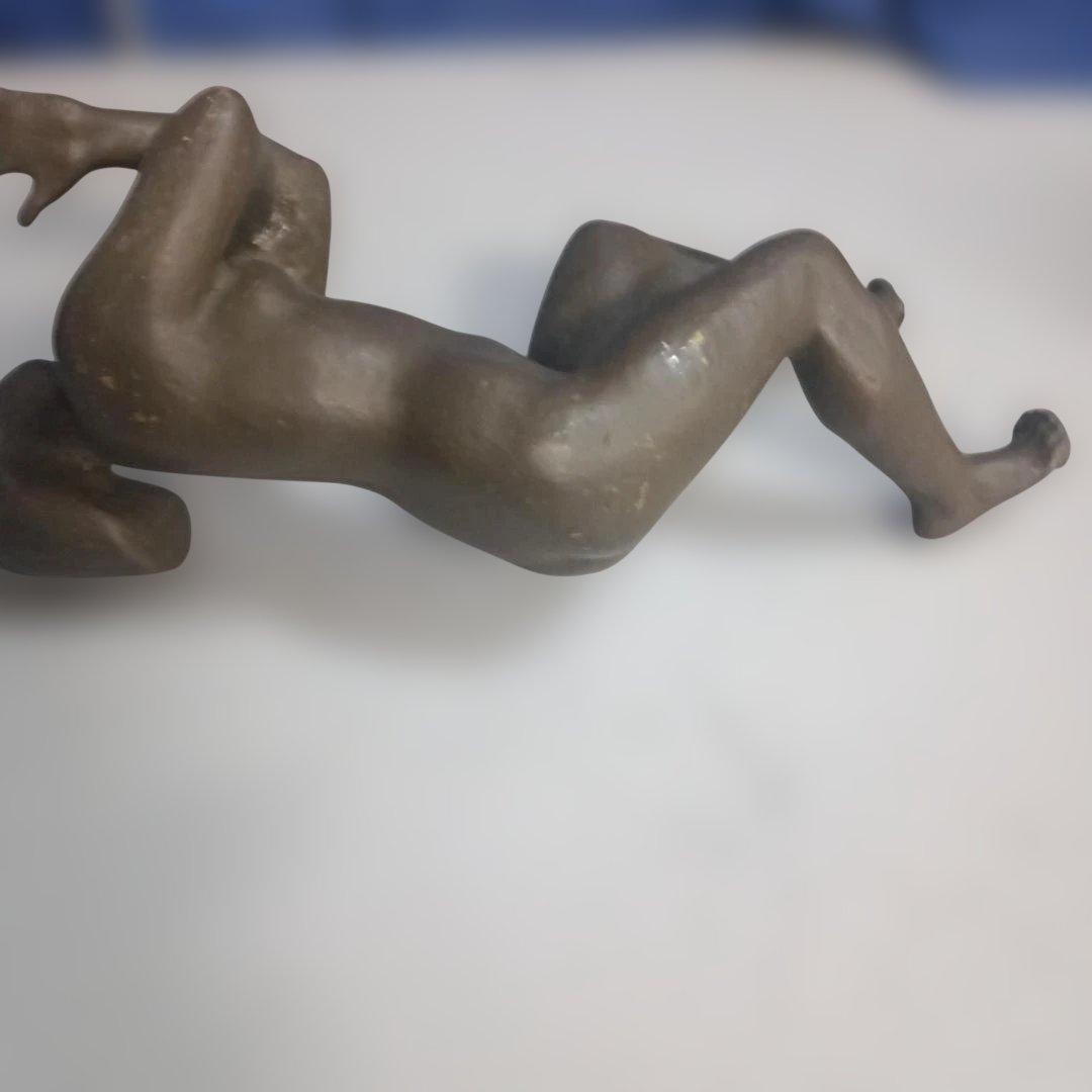 ６１１２）ブロンズ像 律動 館野弘青　裸婦像 約２７ｃｍ