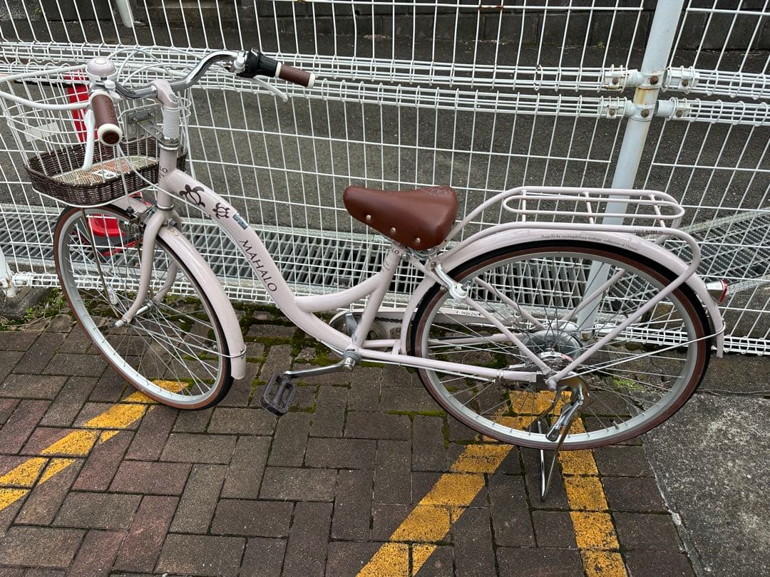 MAHALO 6速　子供用自転車 ピンク色 前部バスケット付き　26インチ