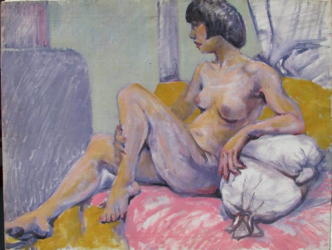 ☆決算☆作者不詳「裸婦」P15号油彩,掘り出し物かも！