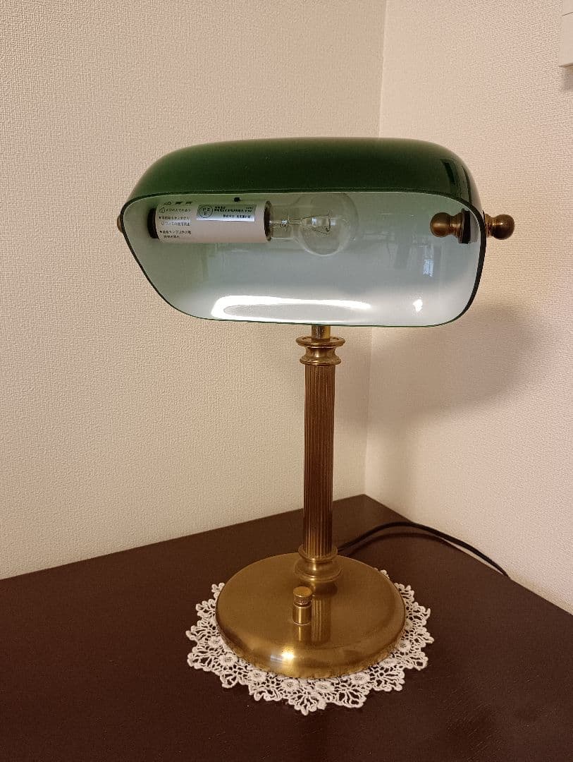 クラシック　グリーンシェード　真鍮調デスクスタンド 池田製作所　日本製