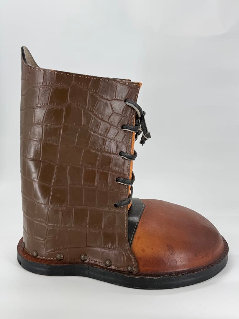 クロコ革調　巨大ブーツ　サンタクロースブーツ　置物