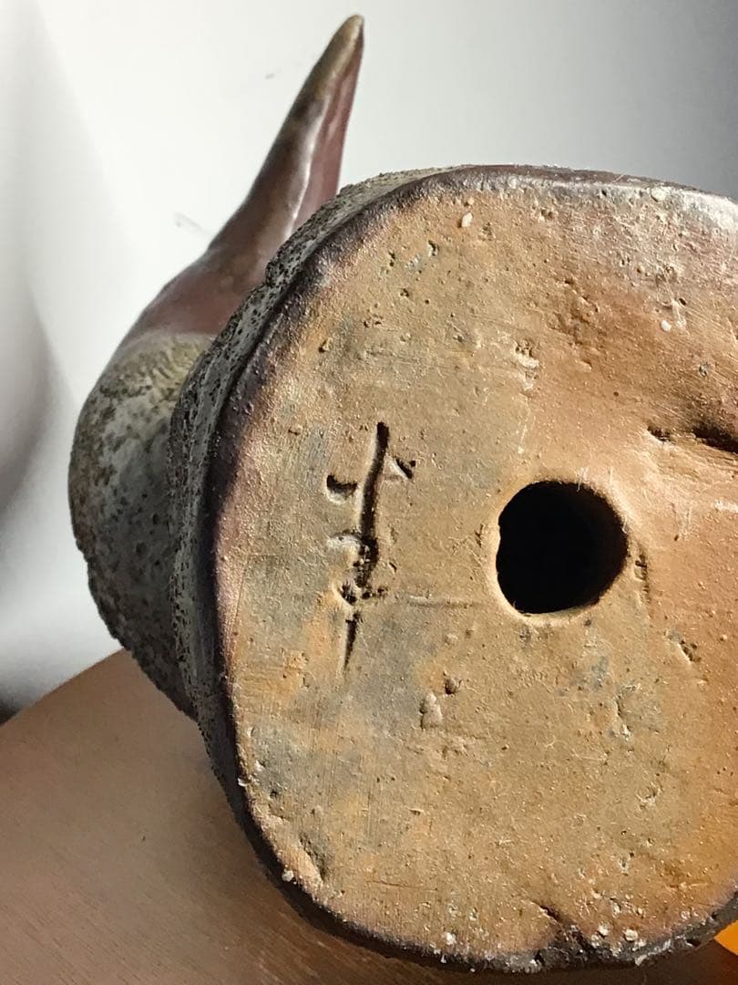 旧家初出し 備前焼 人間国宝 陶工 野鳥の置物 古美術品 時代物