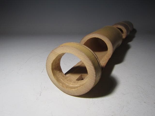 無限斎（裏千家 十四代 淡々斎）竹 二重切花入「古山」素朴な優雅の名品k534