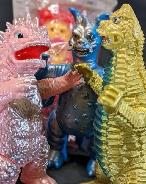 マグラ＆レッドキング＆チャンドラー＆ピグモン（ブルマァク復刻）ソフビ４体セット