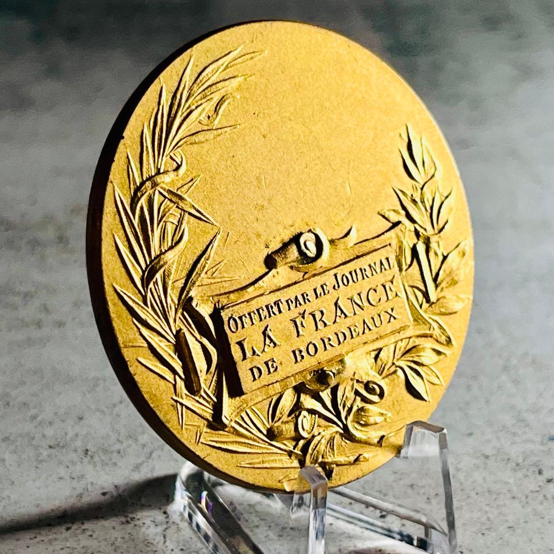 フランス共和国 マリアンヌ 銅メダル 金メッキ 50mm 55g