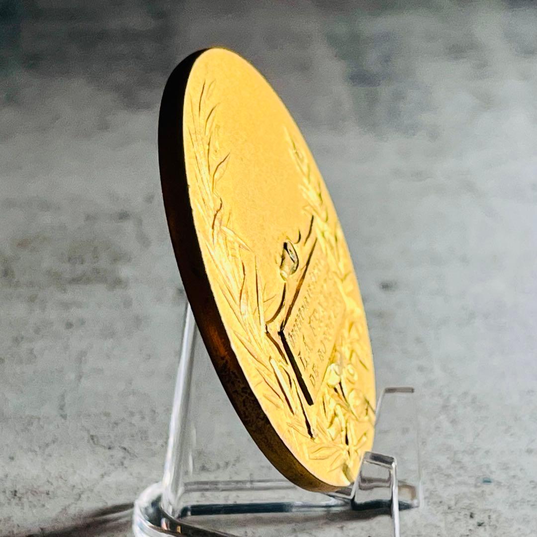 フランス共和国 マリアンヌ 銅メダル 金メッキ 50mm 55g