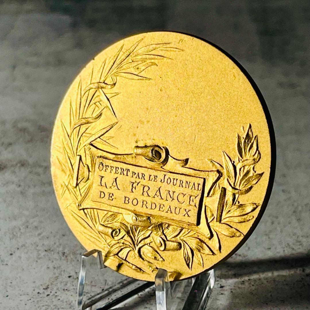 フランス共和国 マリアンヌ 銅メダル 金メッキ 50mm 55g