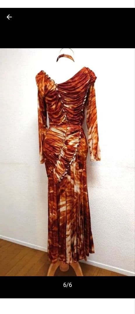 SALE☆チャコット 社交ダンス　スカート　M タイダイ柄 茶　定価53900円