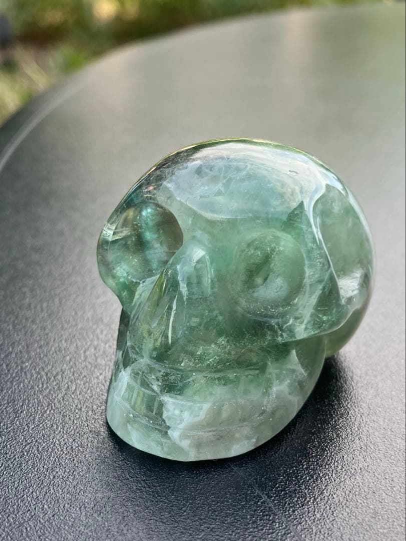 グリーン　フローライト　スカル　モチーフ