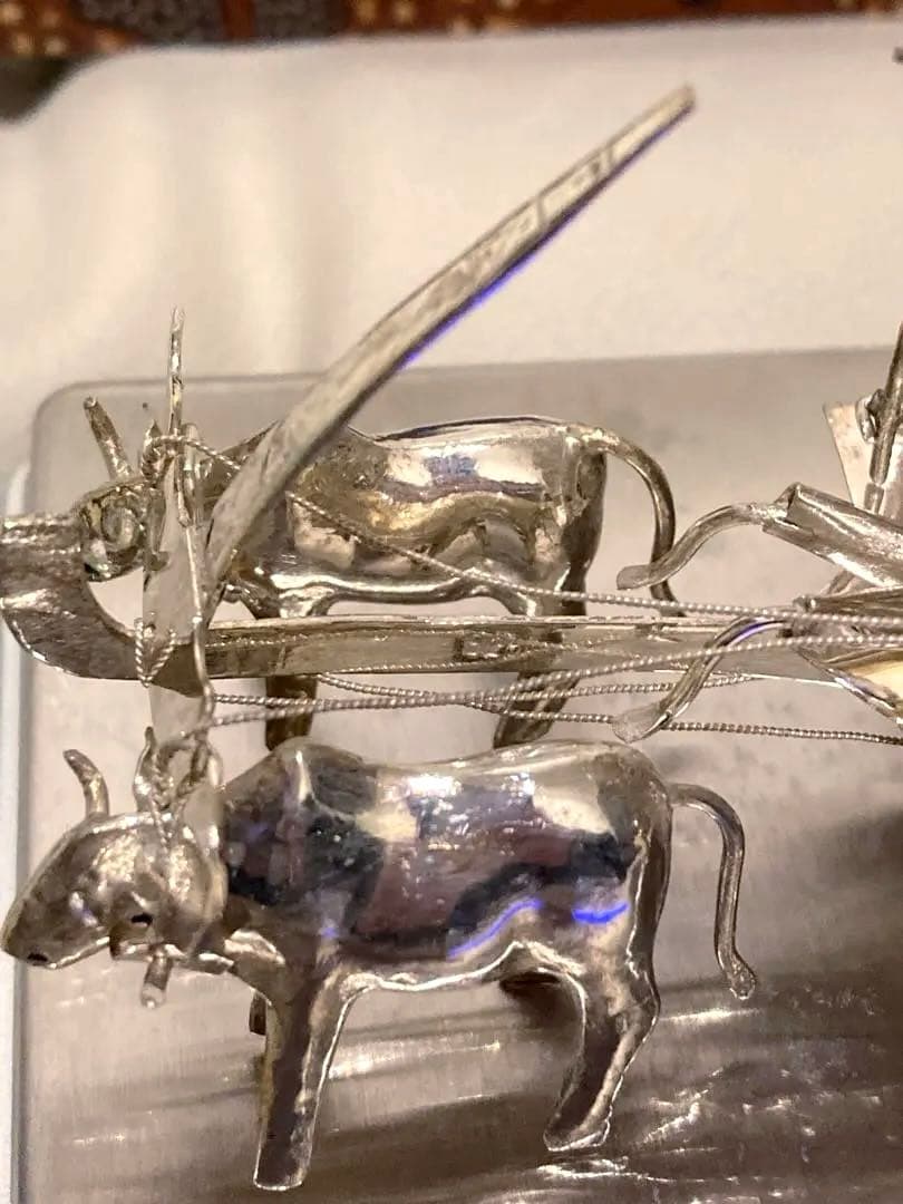 シルバー925 馬車　ガラスケース入り置き物