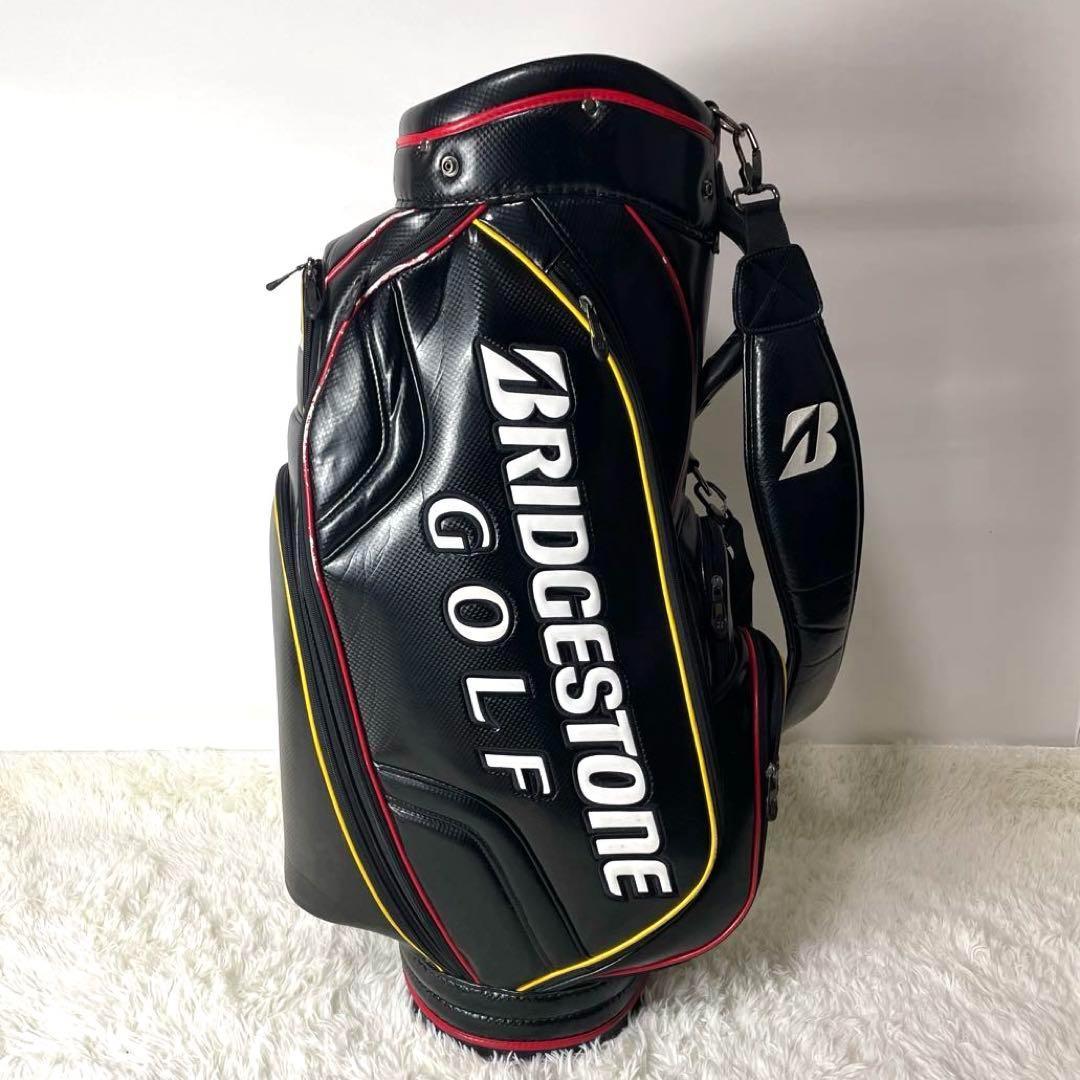 良品✨ブリヂストン カート式キャディバッグ 中~大型 近年モデル 軽量 黒白赤黄
