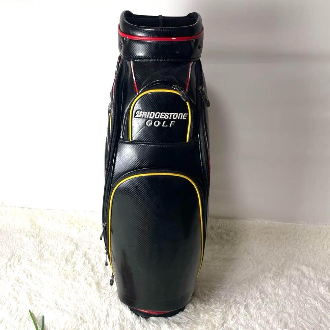良品✨ブリヂストン カート式キャディバッグ 中~大型 近年モデル 軽量 黒白赤黄
