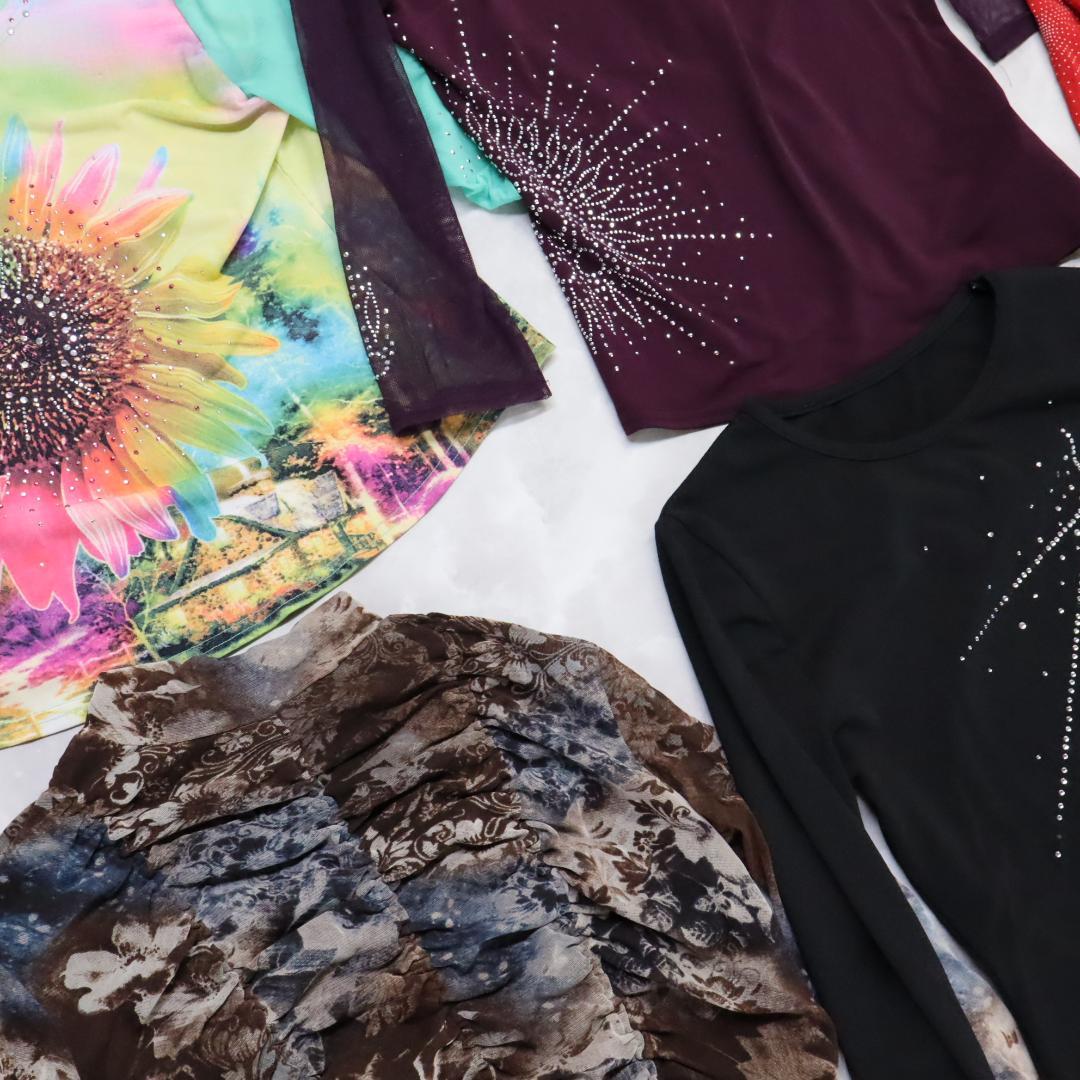 【美品 社交ダンス 衣装 レッスン着 40点 セット】ブラウス トップス 40着