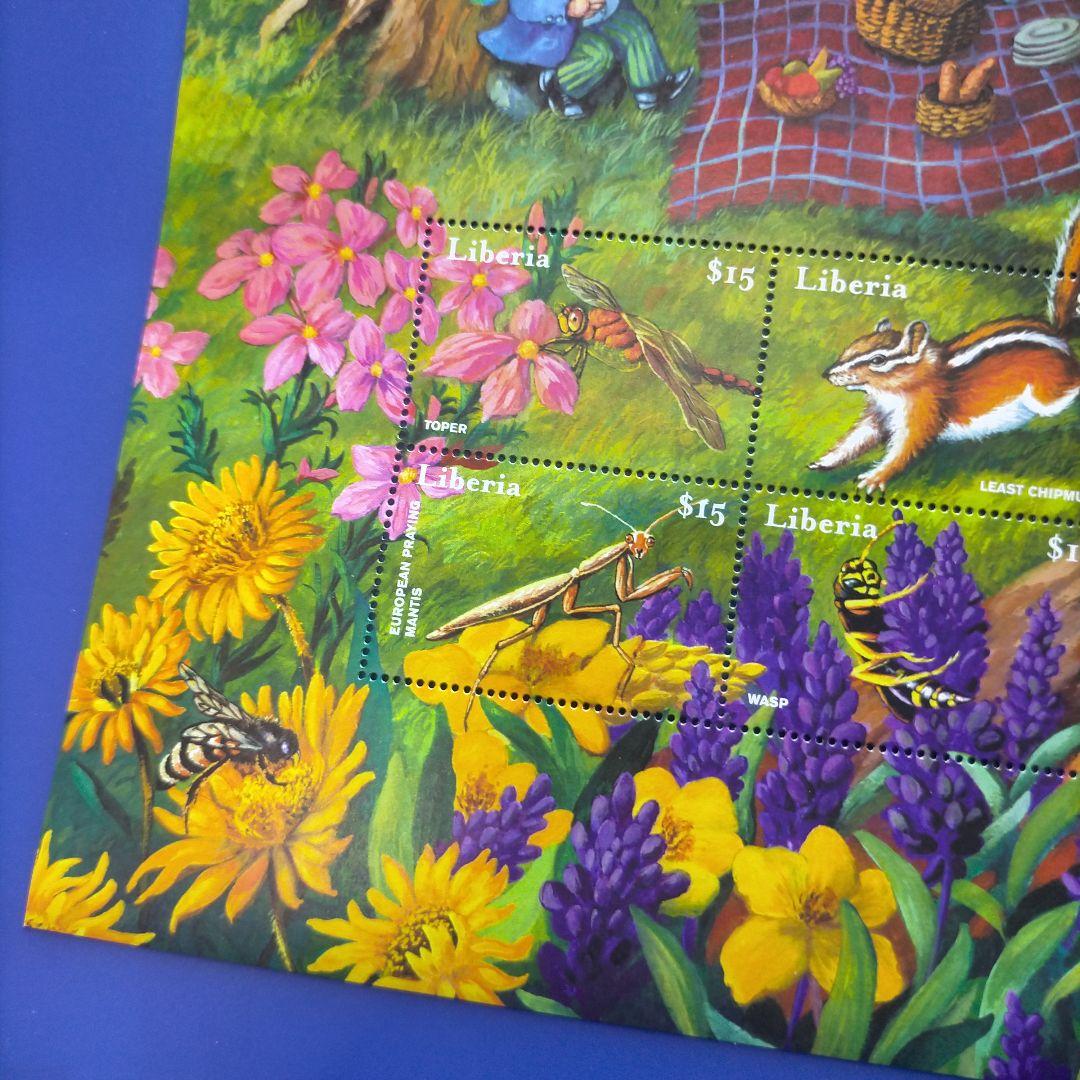 4639 外国切手 リベリア 動物と自然 大判シート 美しいデザイン