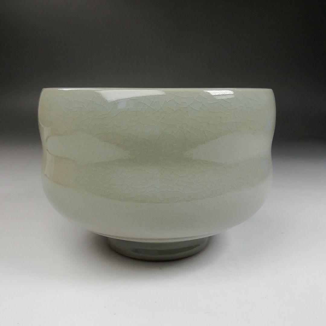 Ｗ１０４　茶碗　『肥後　高田焼』『象嵌茶碗』『十一代　上野才助 作』共箱　茶道具