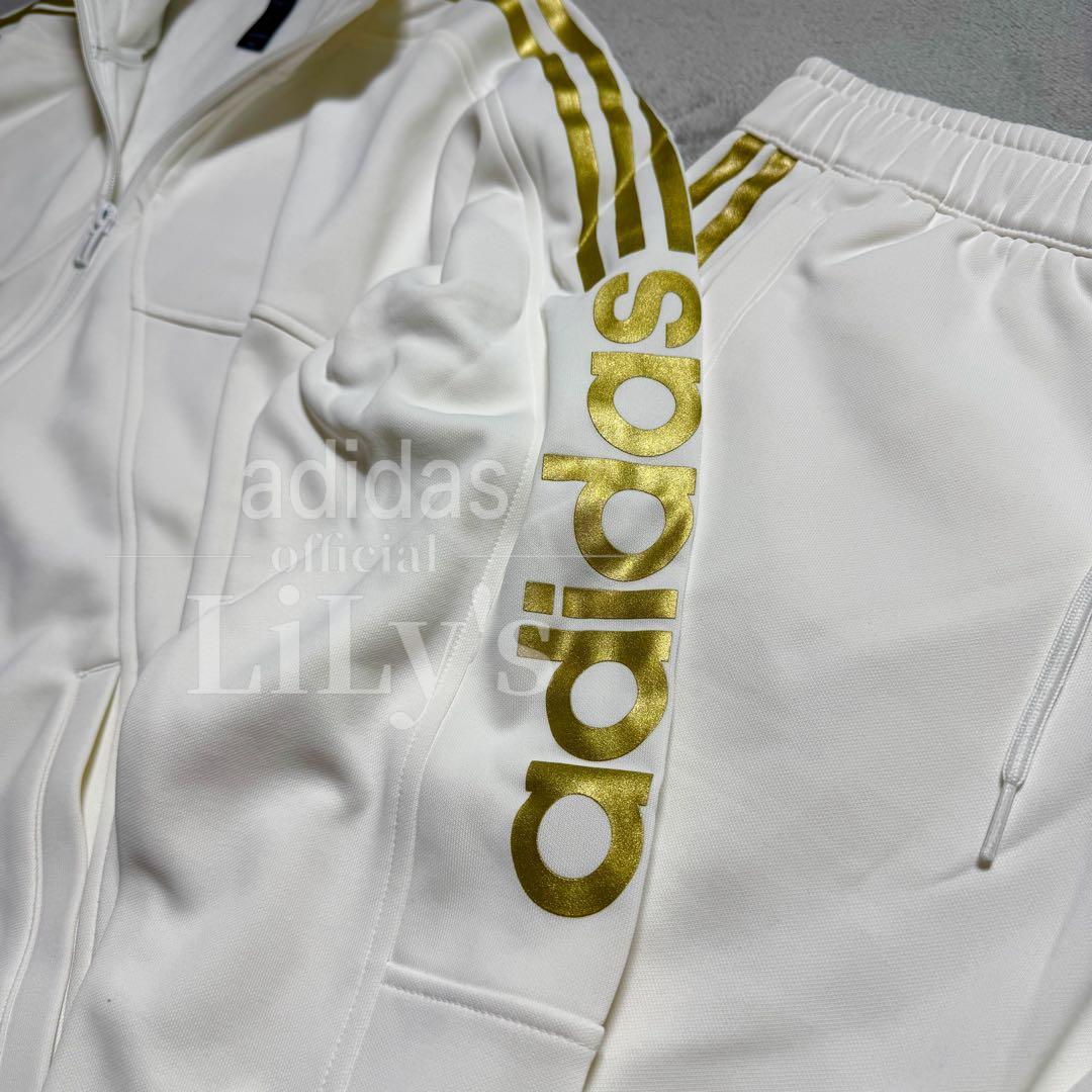 【Ｌサイズ】adidas上下セットアップ　新品　白金　定価17,600円　裏起毛