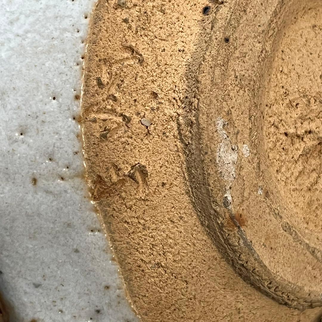 岡安 宮山人 備前 絵志野茶碗 茶道具 半筒型 共箱 共布 作家物 陶印有