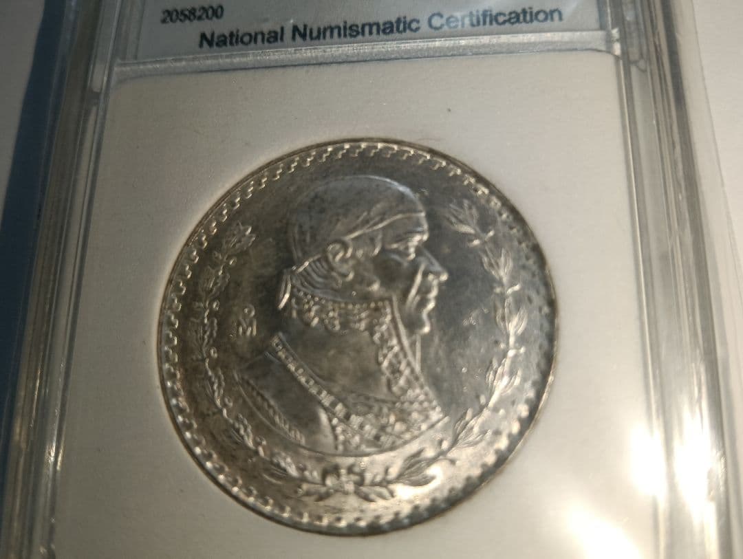 ☆激レア！☆1961 メキシコ シルバー 1ペソ PCGS MS7 スポットレス