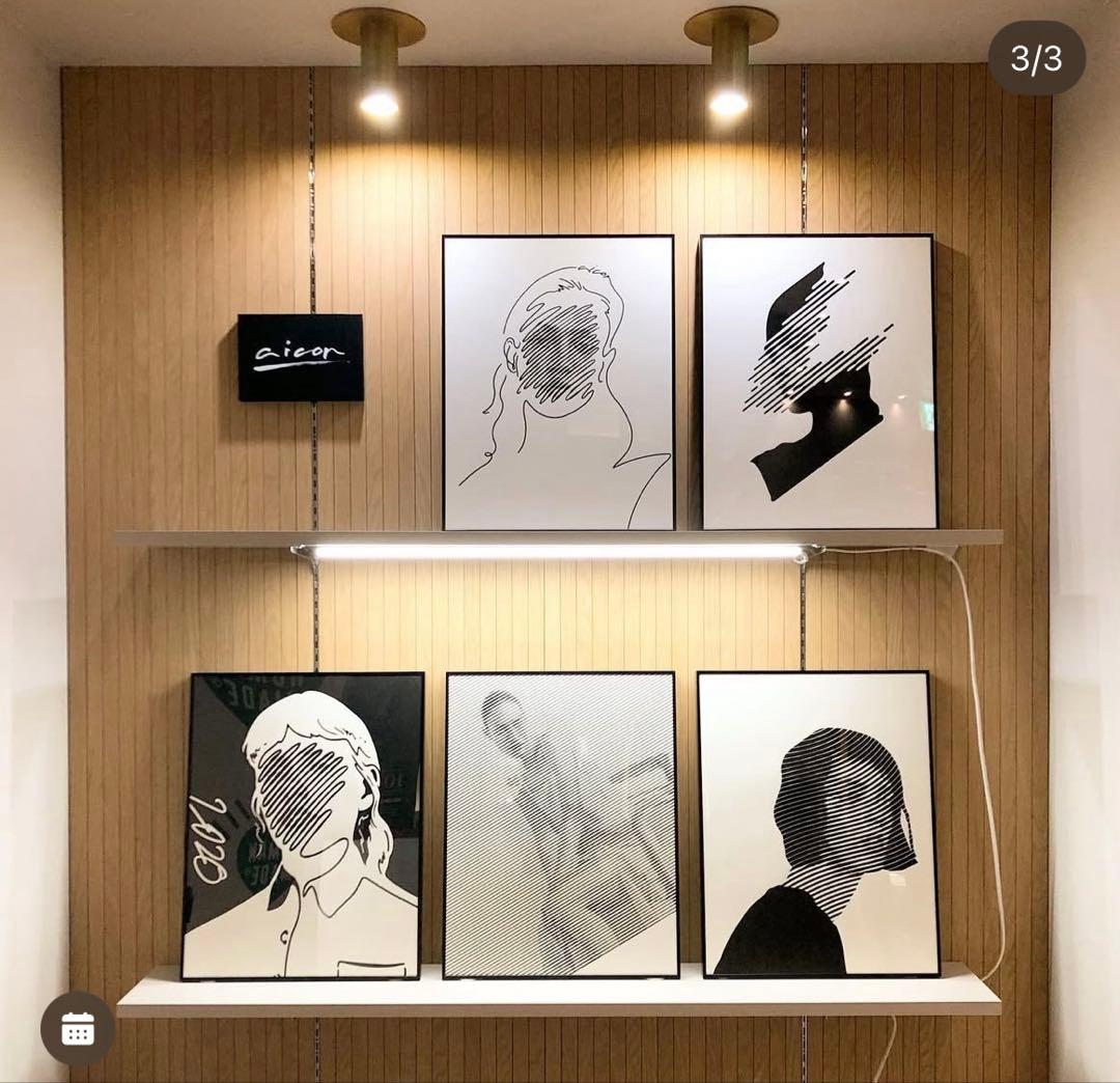 aicon works シルクスクリーン アート 版画 額装済 xg