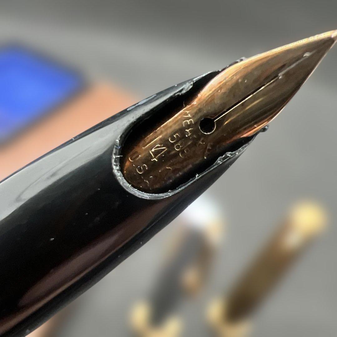 14K Sheaffer 万年筆 ２点セット シェーファー 金銀セット