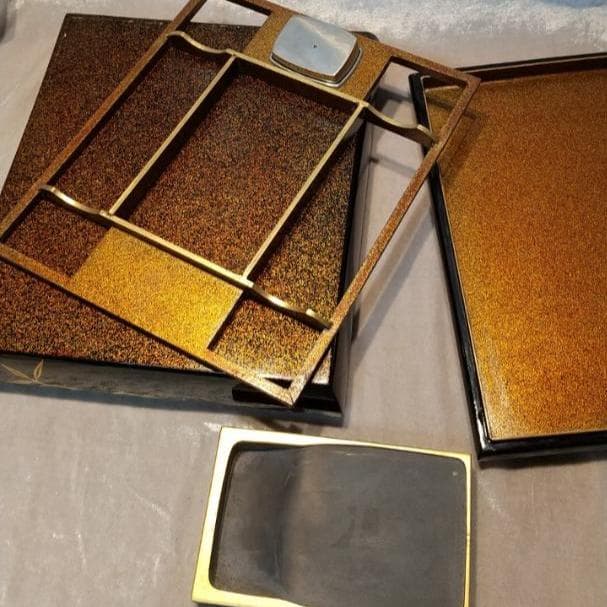 硯箱　桐と鳳凰　高蒔絵　水滴、硯付