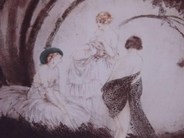 ルイ・イカール限定版・アールデコ、水遊び、希少な額装用画集より