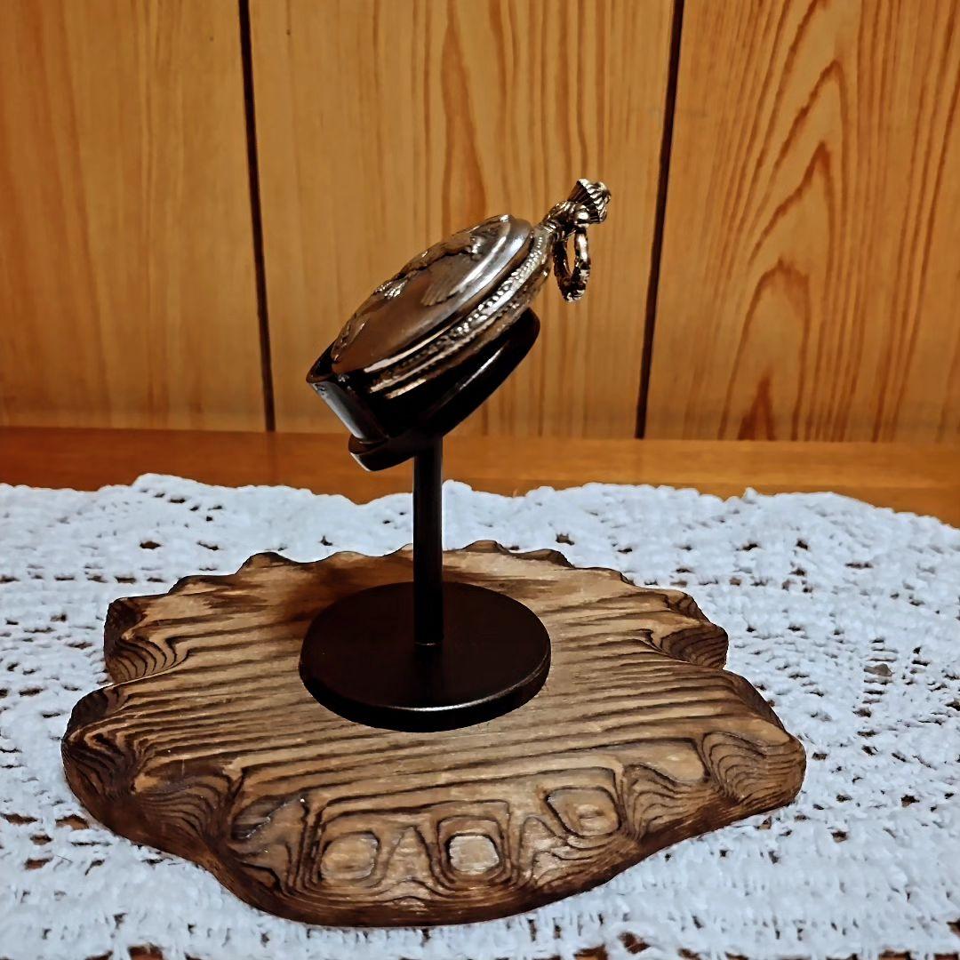 懐中時計スタンド　匿名配送　誕生日プレゼントに　オールブラック懐中時計スタンド