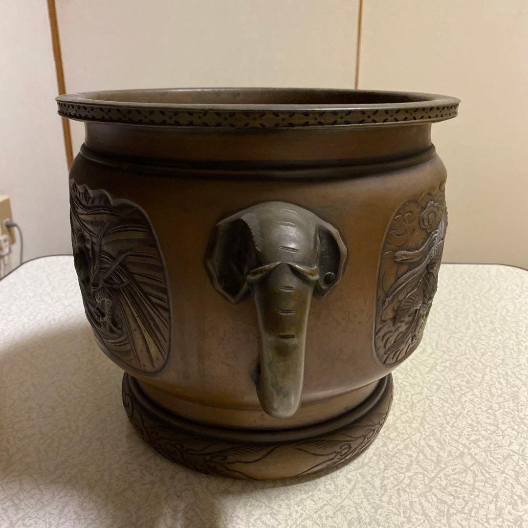 火鉢　銅　古董