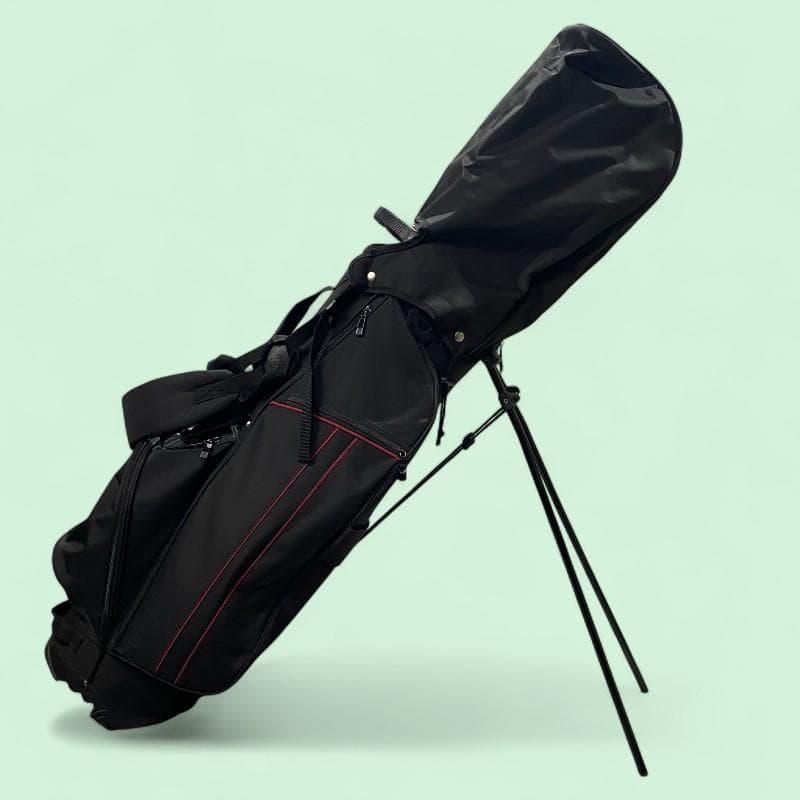 フード付き スタンド キャディバッグ ブラック 9型 7分割 ゴルフ