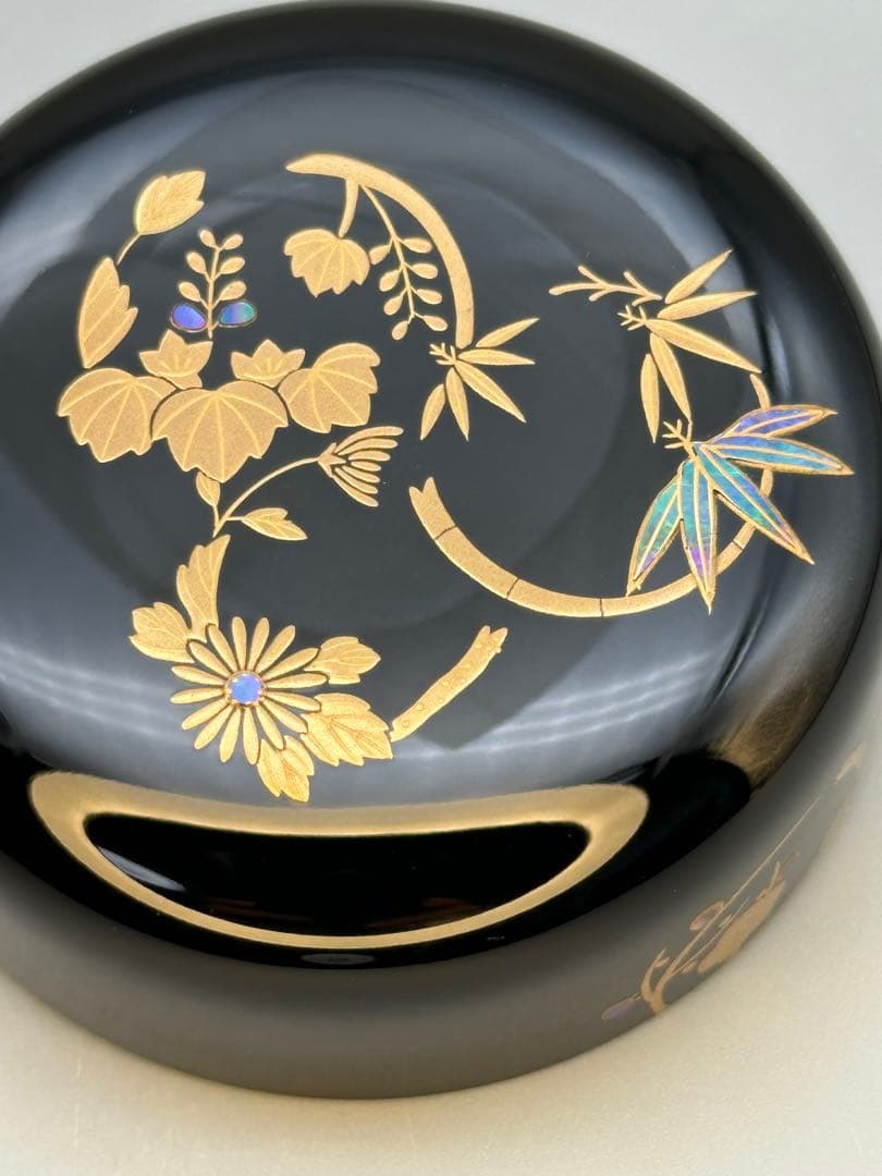 茶道具　棗　大多尾重則　花丸蒔絵