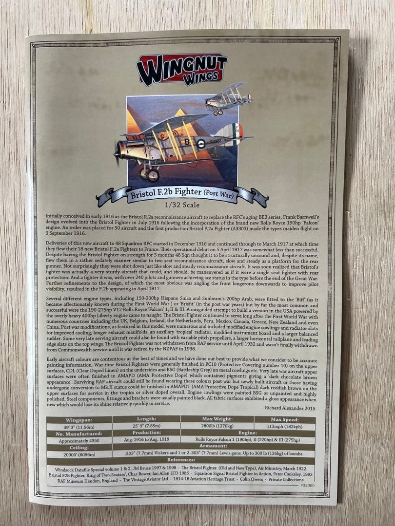 ウィングナットウィングス1/32Bristol F.2b Fighter