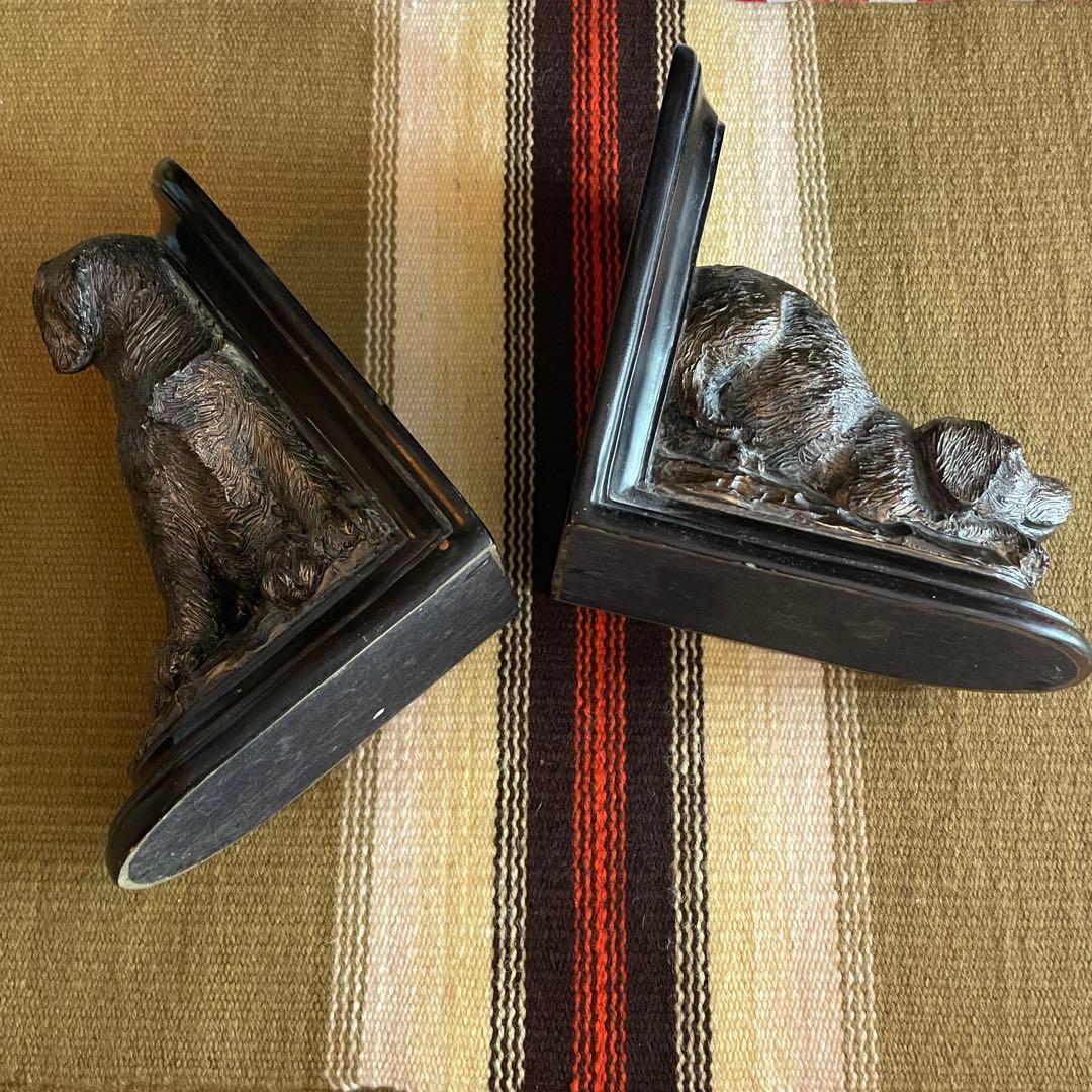 希少品！50's〜60's アメリカアンティーク　犬のブックエンド置物USA
