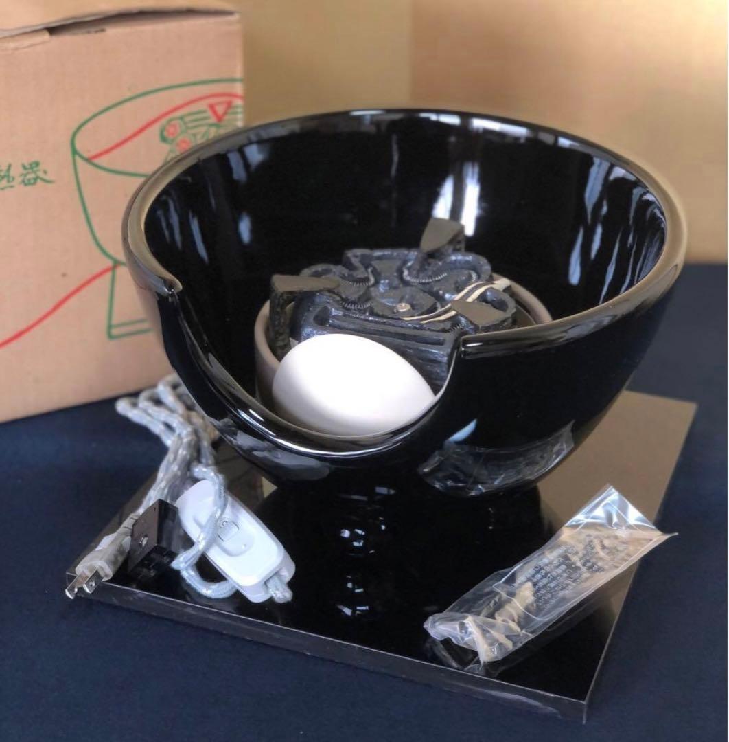 《R》茶道具 野々田式 風炉型電熱器 黒真塗B 元箱　260126く1