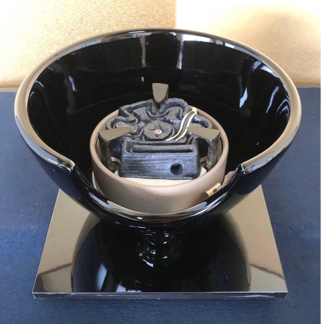 《R》茶道具 野々田式 風炉型電熱器 黒真塗B 元箱　260126く1