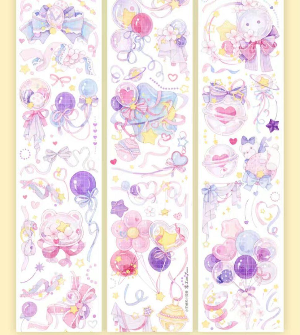 巻売 502★ 海外 マスキングテープ マステ PET 装飾 動物 兎 銀ホロ