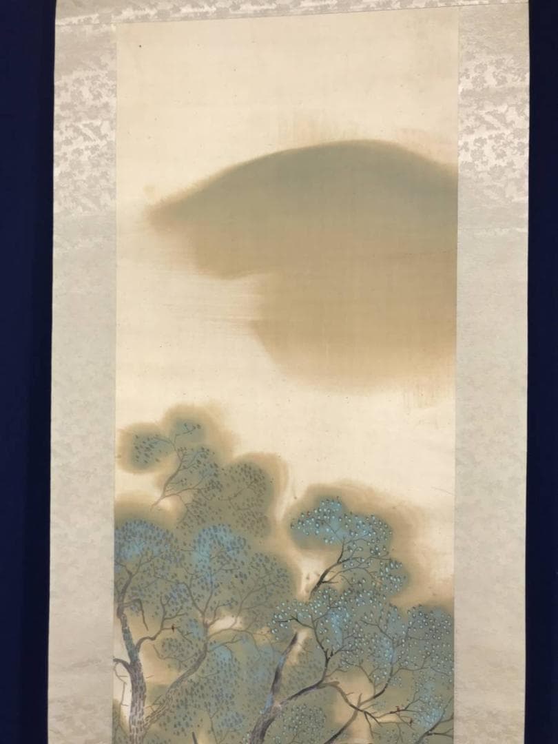 【真作】徐宗子/春山群鳥図/山水図/掛軸/名家伝来/AB-930