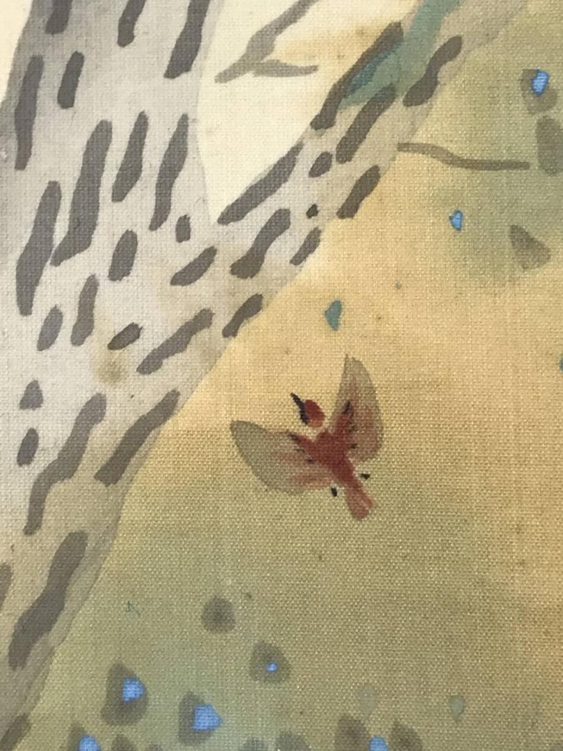 【真作】徐宗子/春山群鳥図/山水図/掛軸/名家伝来/AB-930