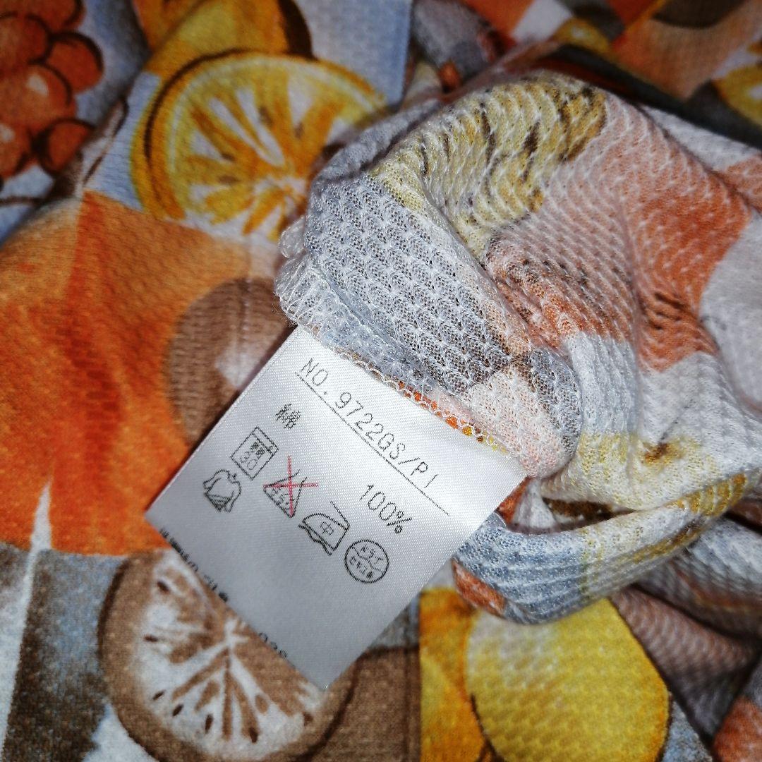 Black & White フルーツ柄ポロシャツ L