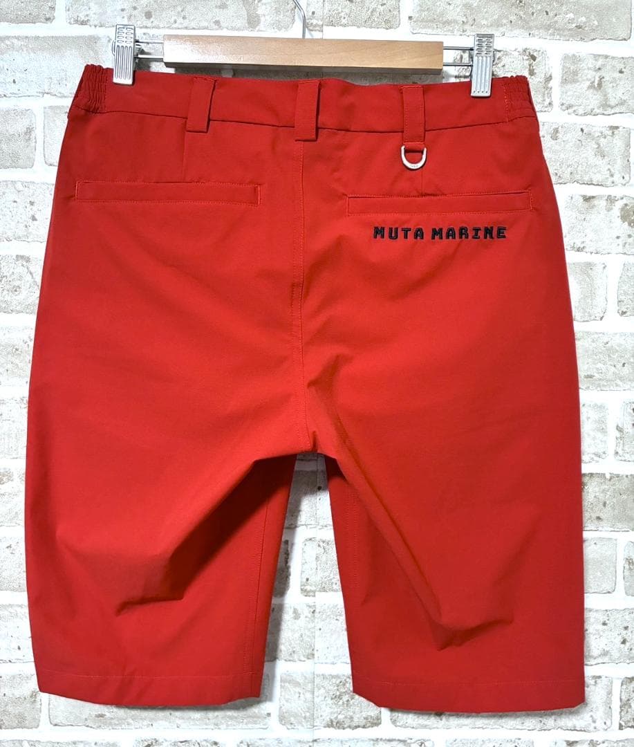 【フォロー割】ムータマリン メンズ ハーフパンツ ゴルフパンツ サイズ5 レッド