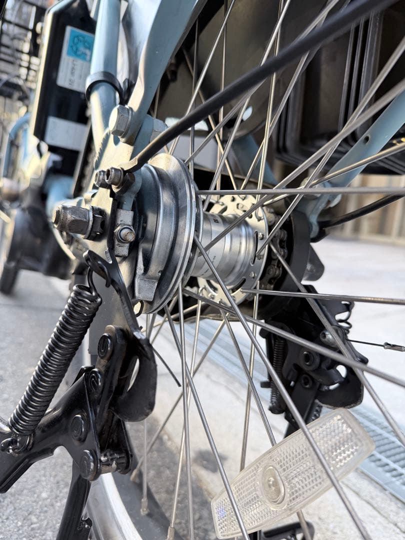 子供乗せ　ヤマハ　水色 電動アシスト自転車 チャイルドシート付き