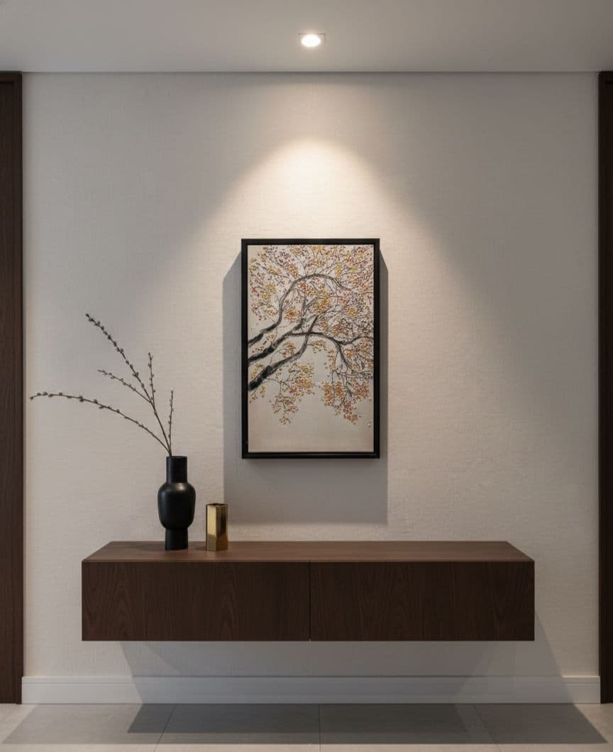 【肉筆】モダンアート 油彩画 「黄金の樹」 額装済み 縁起物