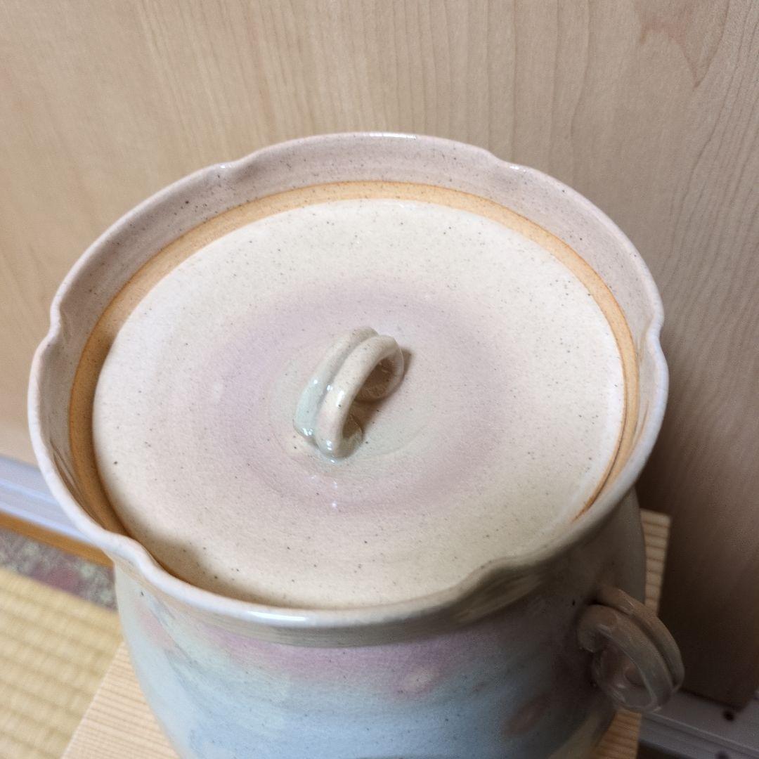 銹絵波文　袋型水指　香舟　栗田口焼　茶道　茶道具